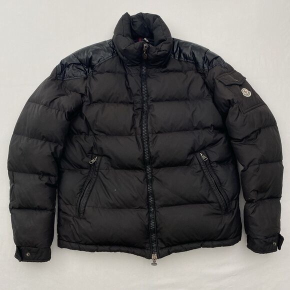 Moncler Puffer Jacket Coat Mens XL 4 Black Down Filled Chevalier Giubbotto - Picture 1 of 16